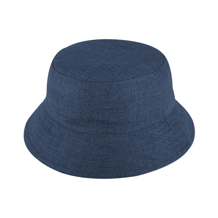 Fiebig Fischerhut Leinen uni UV-Schutz Jeansblau – Gesamtansicht