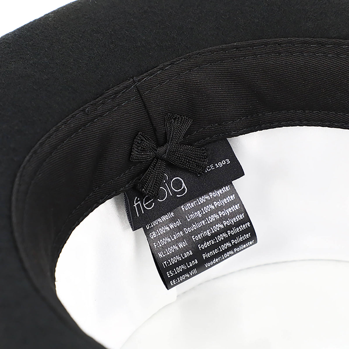 Fiebig Wollfilzhut Zylinder mit 10cm Höhe Schwarz