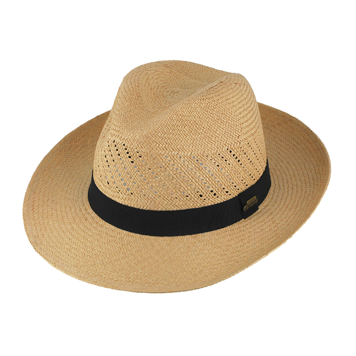 Fiebig Panamahut Fedora mit Ripsband Cognac