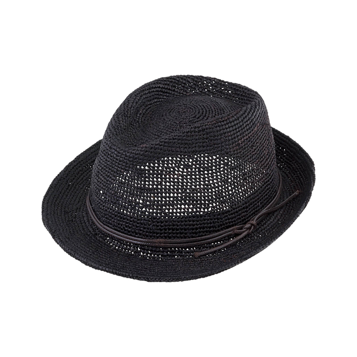 Fiebig Strohhut Trilby Raffia-Crochet Schwarz