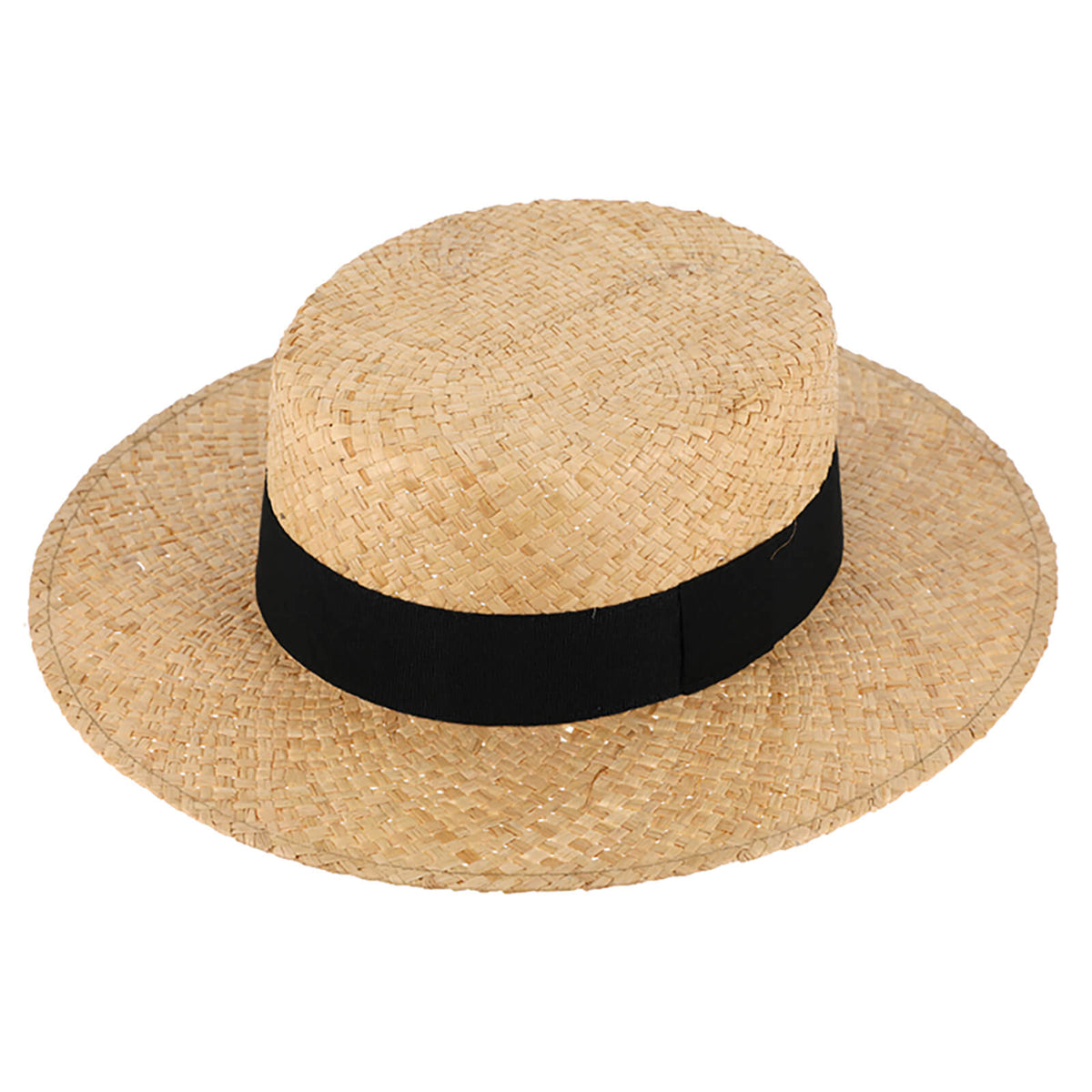 Fiebig Strohhut Kreissäge Raffia mit Ripsband Natur