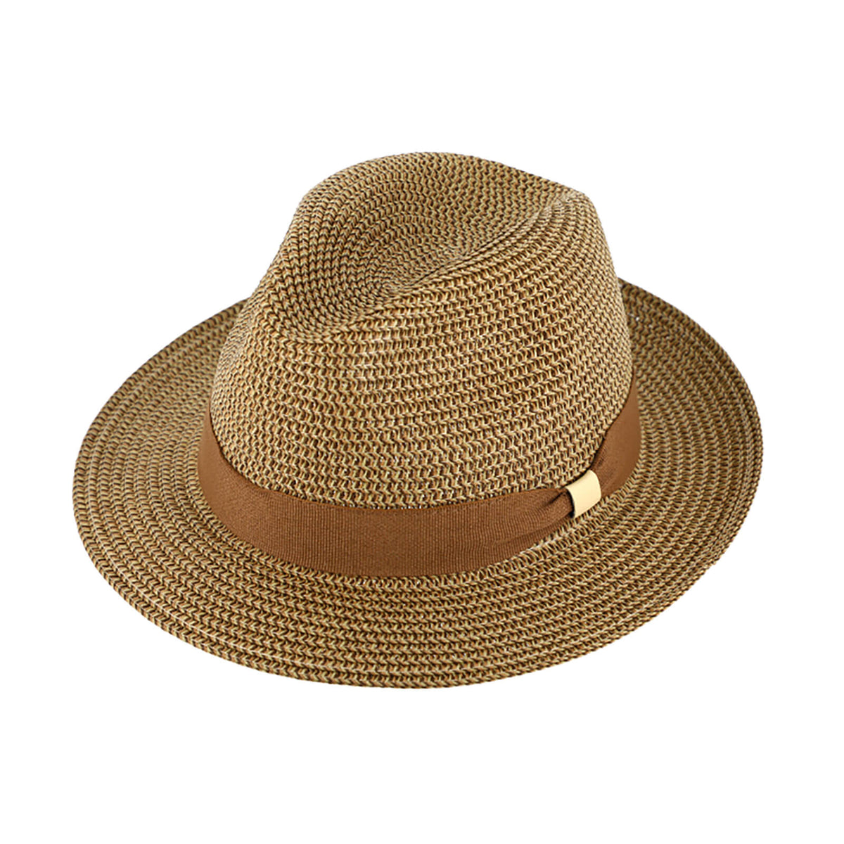 Fiebig Papierhut Traveller mit Ripsband und PU-Detail Camel