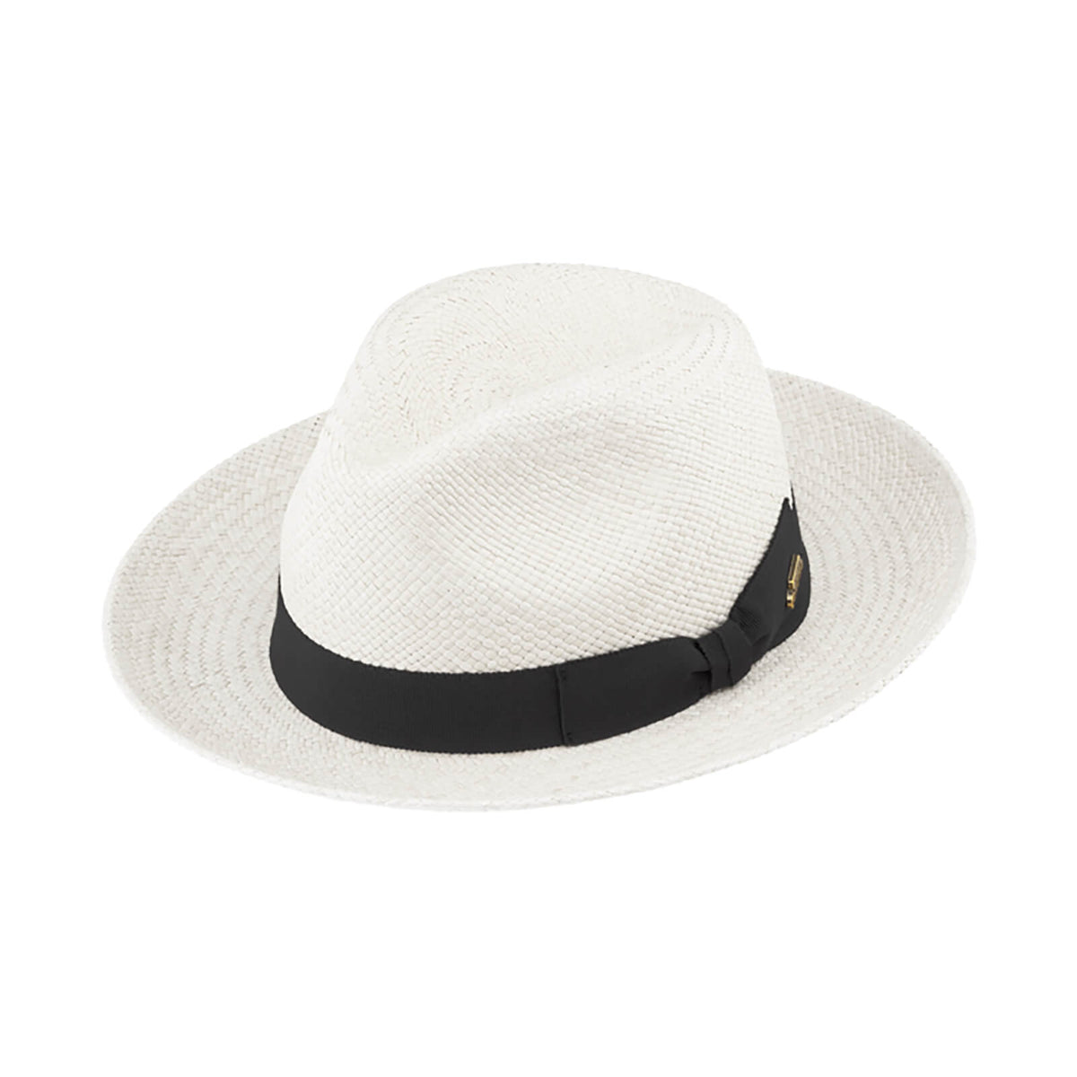 Fiebig Panamahut Fedora Ripsband uni Weiss