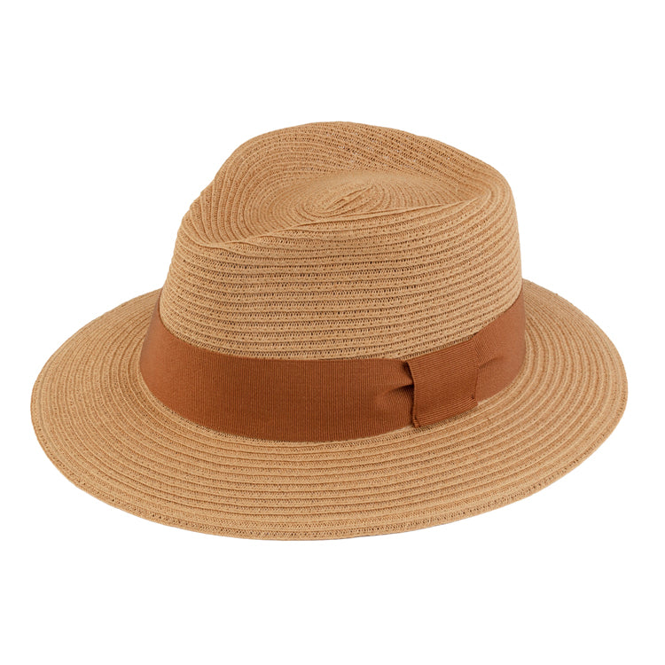Fiebig Papierhut Traveller mit passendem Band Camel
