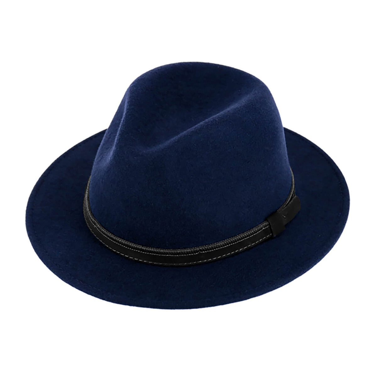 Fiebig Wollfilzhut Traveller mit kurzer Krempe Marineblau