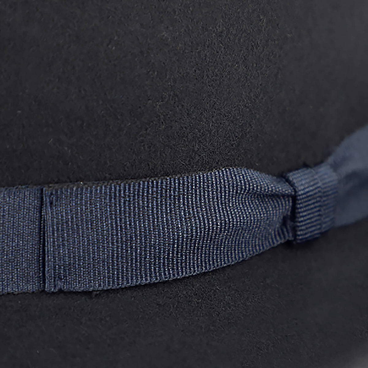Fiebig Wollfilzhut Fedora mit Ripsband Marineblau