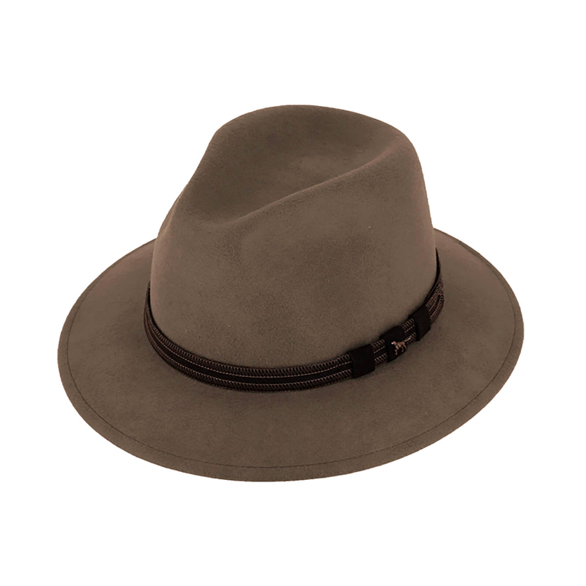 Fiebig Wollfilzhut Traveller mit Metallpin waterproof und crushable Braun