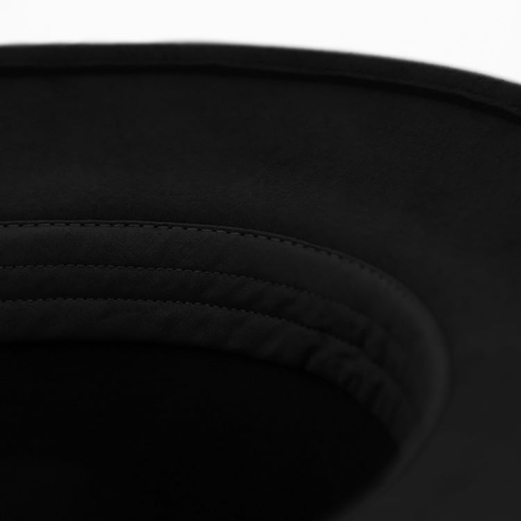 Fiebig Wollfilzhut Traveller mit Metallpin waterproof und crushable Schwarz – Innenansicht