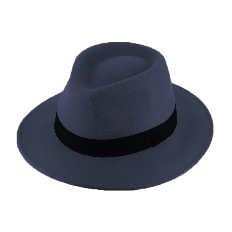 Fiebig Wollfilzhut Fedora waterproof und crushable Marineblau