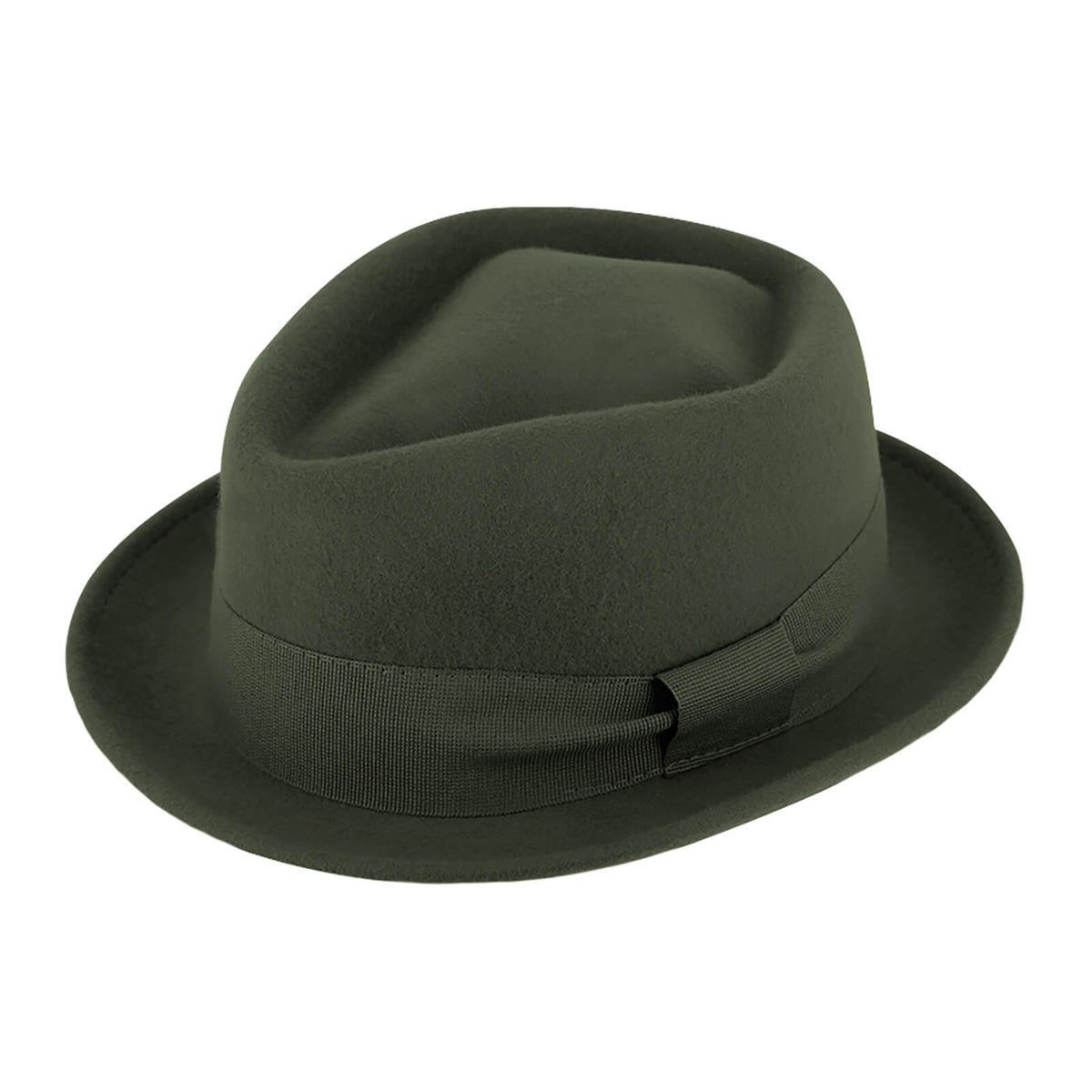 Fiebig Wollfilzhut Pork Pie Diamond uni Oliv