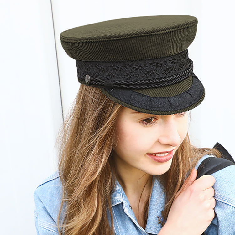 Fiebig Schiffermütze Prinz-Heinrich Cord Oliv – Modellbild