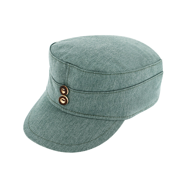 Fiebig Armycap Landmann mit Hornknöpfen Oliv – Gesamtansicht