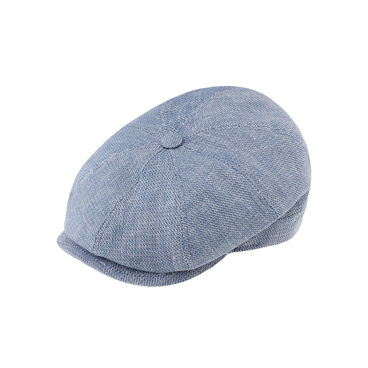 Fiebig 8-Panel Cap Leinen meliert mit Steg Jeansblau