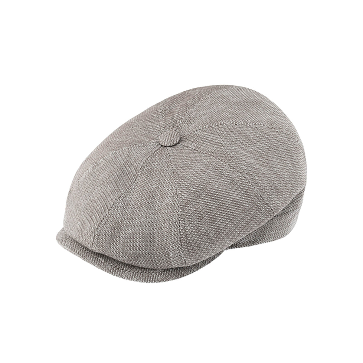 Fiebig 8-Panel Cap Leinen meliert mit Steg Beige
