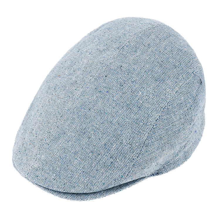 Fiebig Flatcap Seide Tweed UV-Schutz Jeansblau