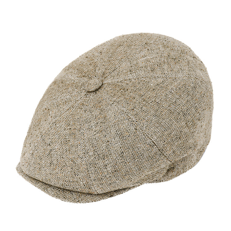 Fiebig 8-Panel Cap Seide Tweed UV-Schutz Beige