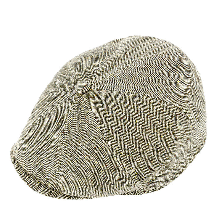 Fiebig 8-Panel Cap Seide Herringbone UV-Schutz Beige