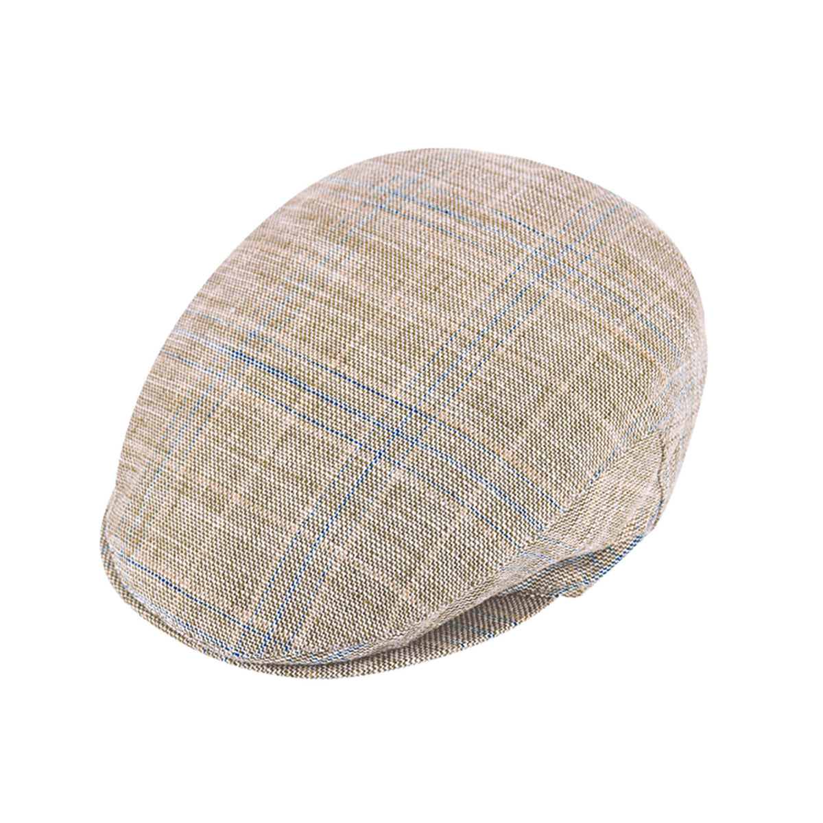 Fiebig Flatcap Leinen Karomuster Beige