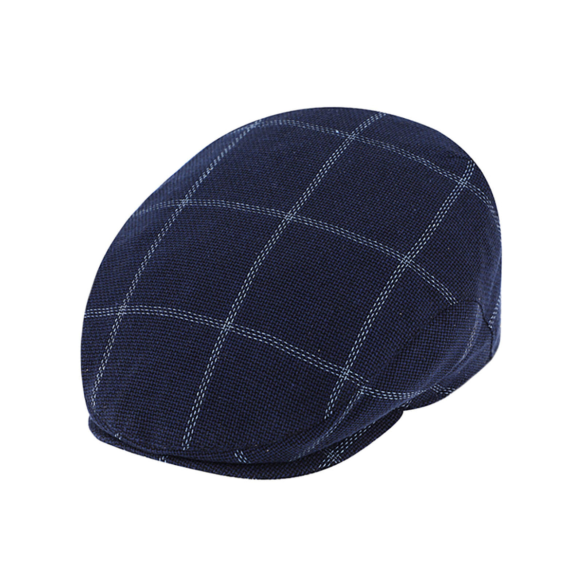 Fiebig Flatcap mit großem Karomuster Marineblau