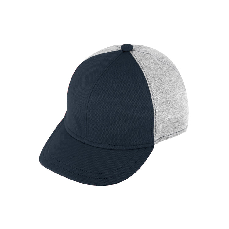 Fiebig Baseballcap Baumwolle zweifarbig uni melange Marineblau