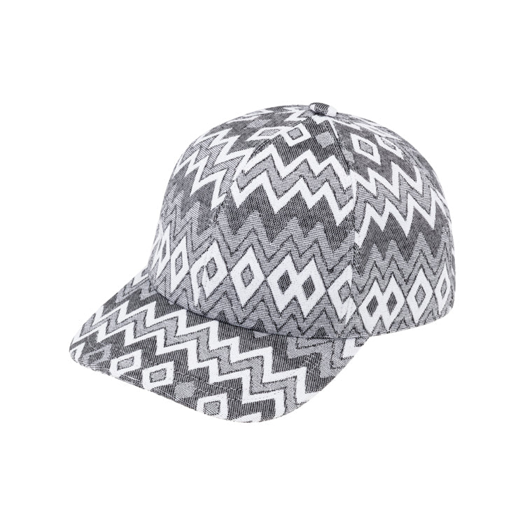 Fiebig Baseballcap Zickzackmuster mit Metallverschluss UV-Schutz Schwarz