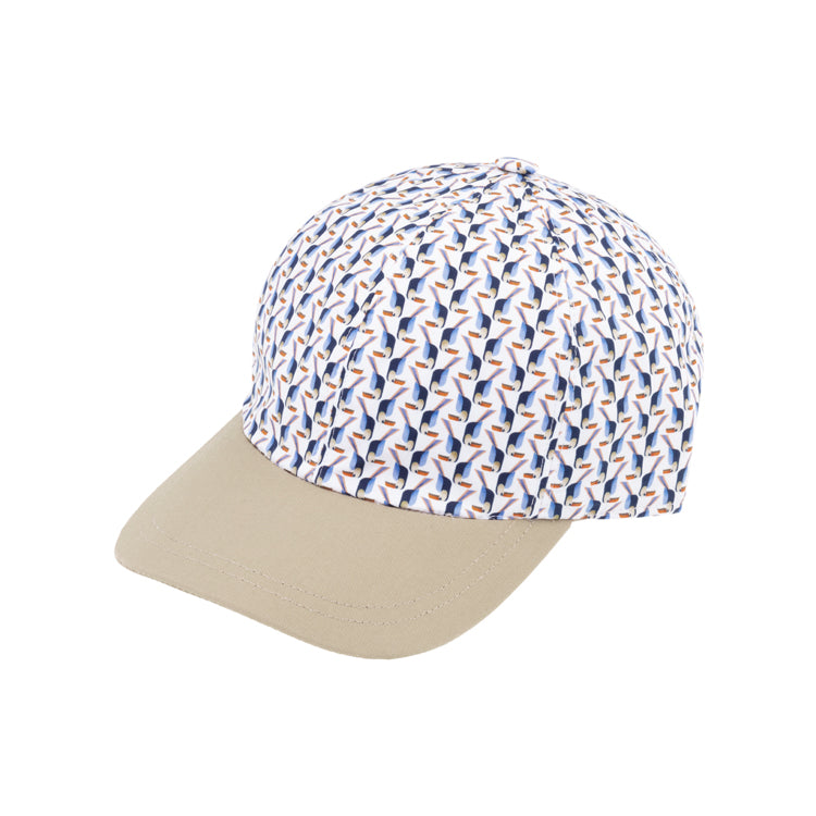 Fiebig Baseballcap Tukan-Muster Schild uni UV-Schutz Weiss
