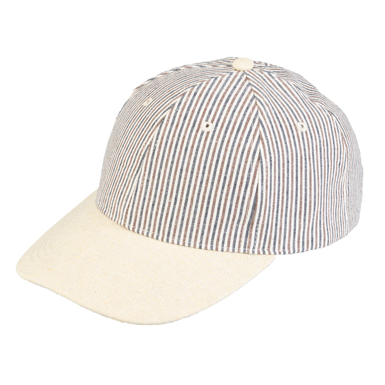 Fiebig Baseballcap feine Streifen Schirm uni Natur