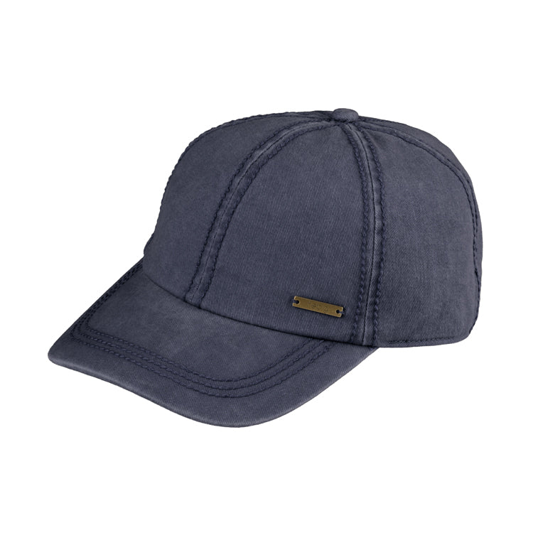 Fiebig Baseballcap gewaschene Baumwolle uni UV-Schutz Marineblau
