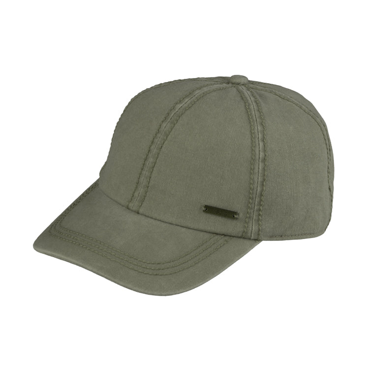 Fiebig Baseballcap gewaschene Baumwolle uni UV-Schutz Olivgrün