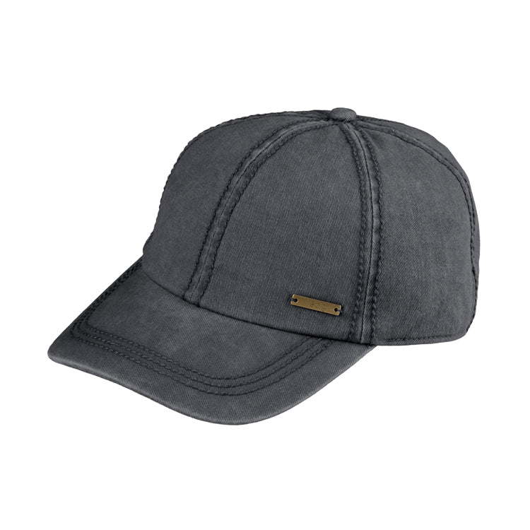 Fiebig Baseballcap gewaschene Baumwolle uni UV-Schutz Hellgrau
