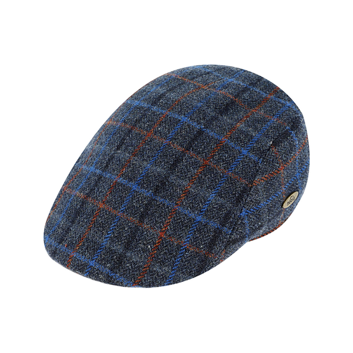 Fiebig Flatcap Wolle gemustert Marineblau
