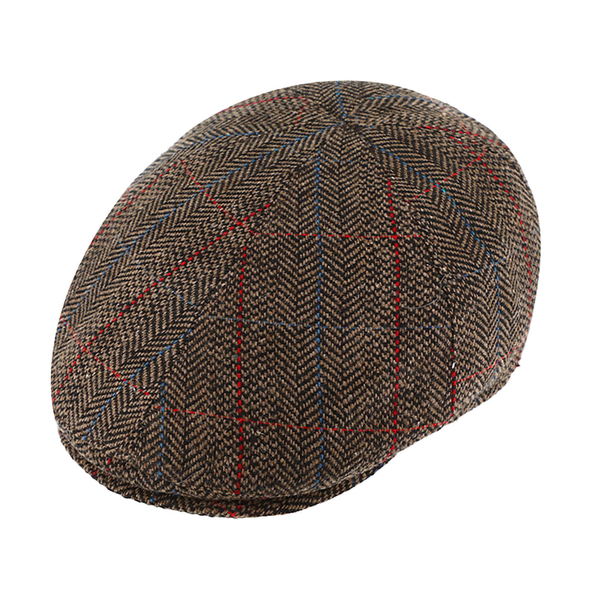 Fiebig 6-Panel Cap Wolle Kontrastfaden Braun
