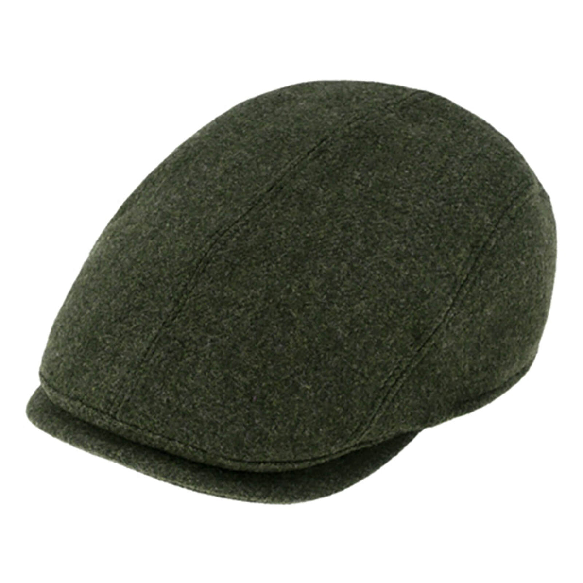 Fiebig Flatcap Shetlandwolle melange mit Ohrenklappen Oliv