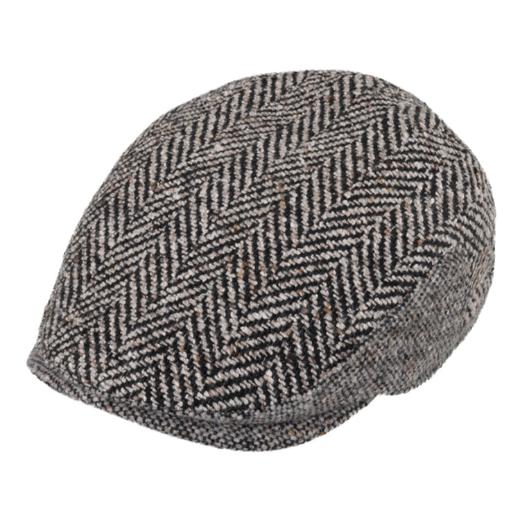 Fiebig Flatcap Wolle Herringbone Braun