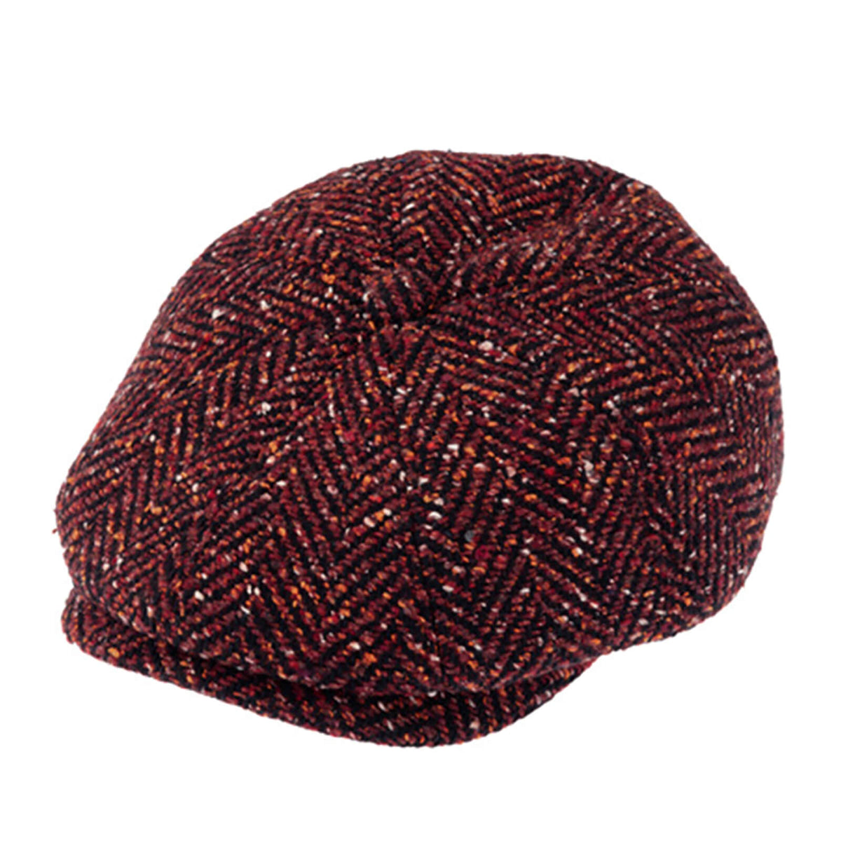 Fiebig 8-Panel Cap Wolle Herringbone Bordeaux