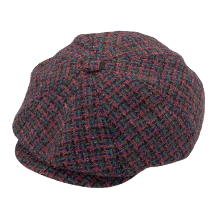 Fiebig 8-Panelcap Harris Tweed mehrfarbiges Geflecht Khaki