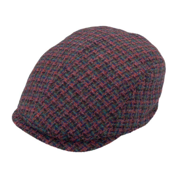 Fiebig Flatcap Harris Tweed mehrfarbiges Geflecht Khaki