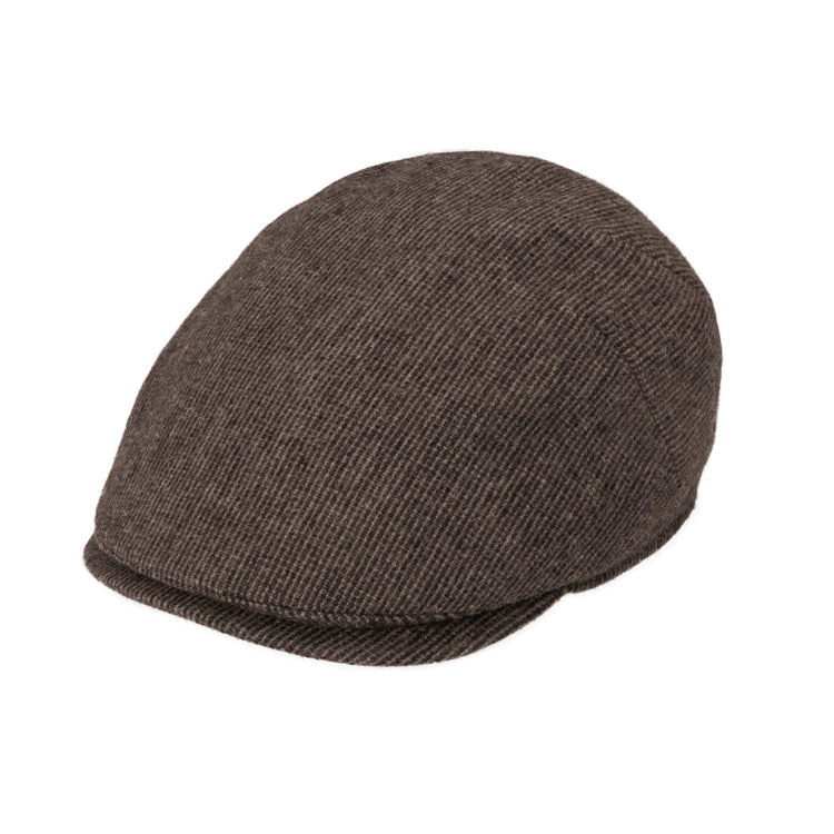 Fiebig Flatcap Shetlandwolle gestreift Braun