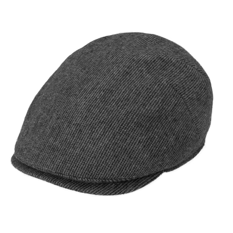 Fiebig Flatcap Shetlandwolle gestreift Anthrazit