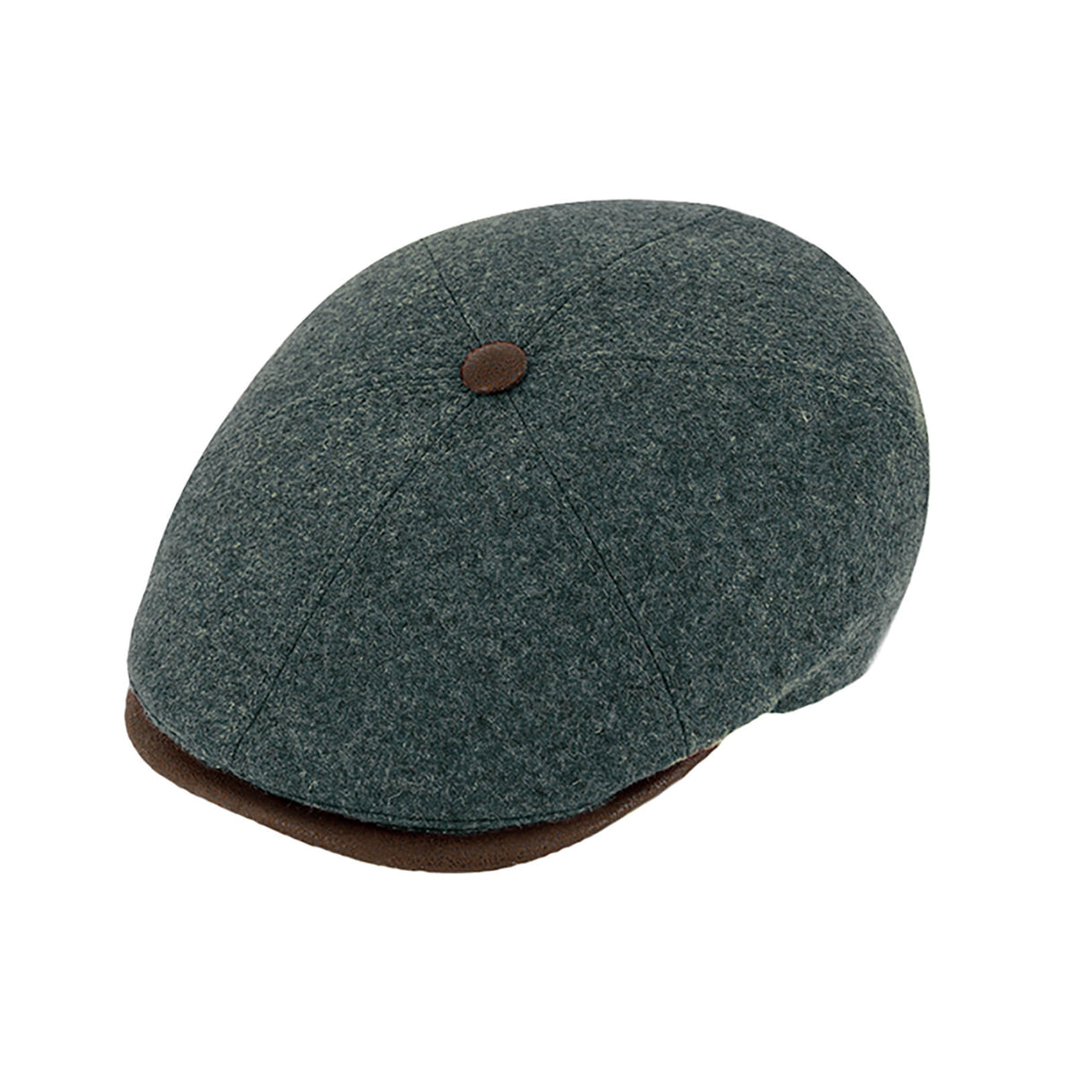 Fiebig 6-Panel Cap Schurwolle mit Kunstledereinfass Salbei