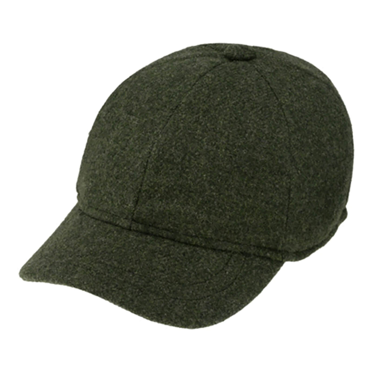 Fiebig Baseballcap Shetlandwolle melange Ohrenklappen Oliv
