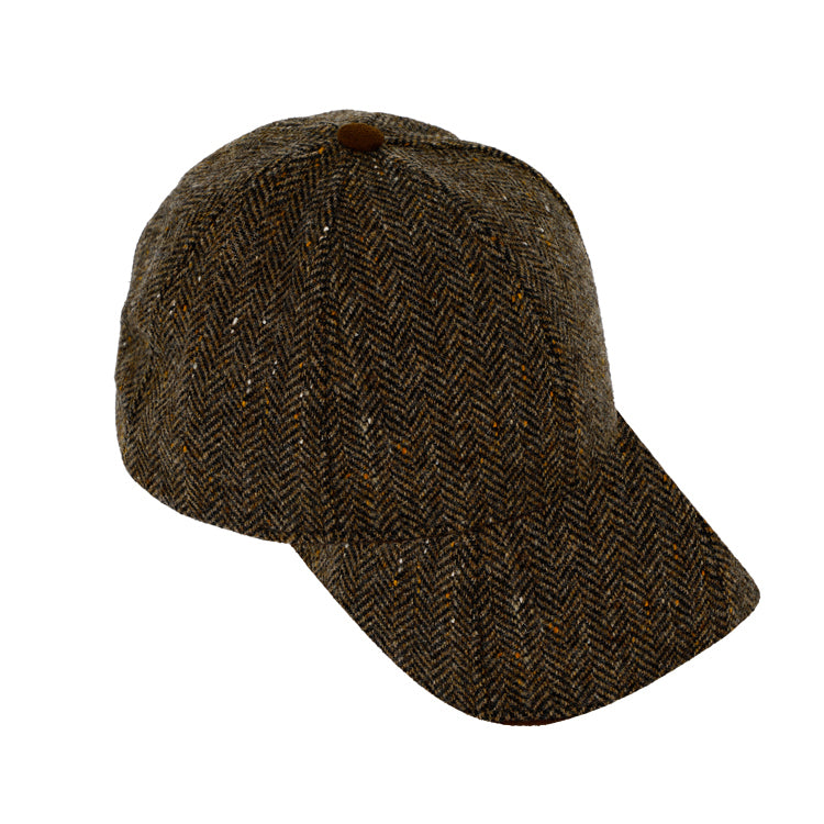 Fiebig Baseballcap Wolle Fischgraet Braun