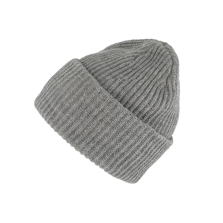 Fiebig Strickmütze Beanie Oversize – Hellgrau