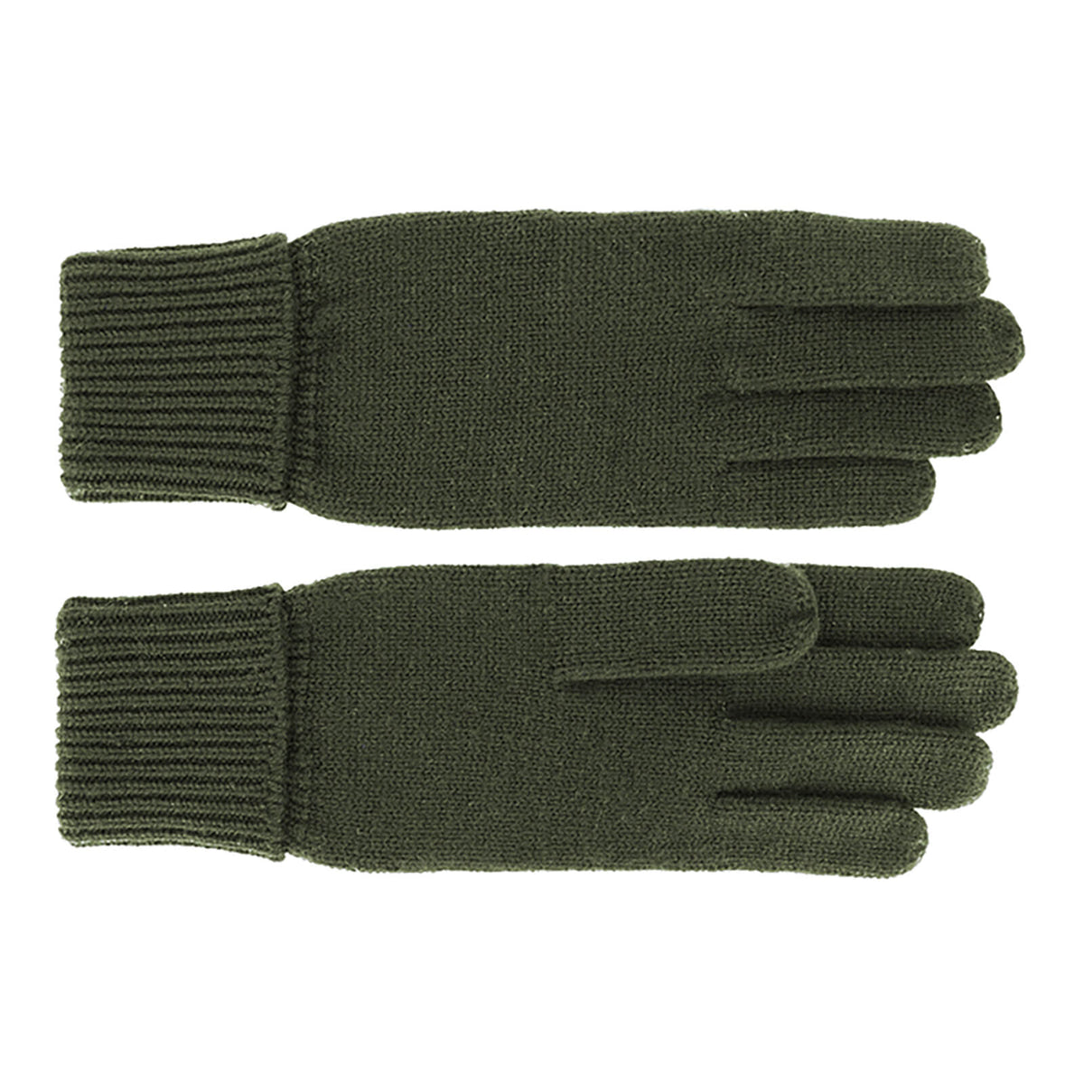 Fiebig Handschuhe Strick Merinowolle uni Oliv