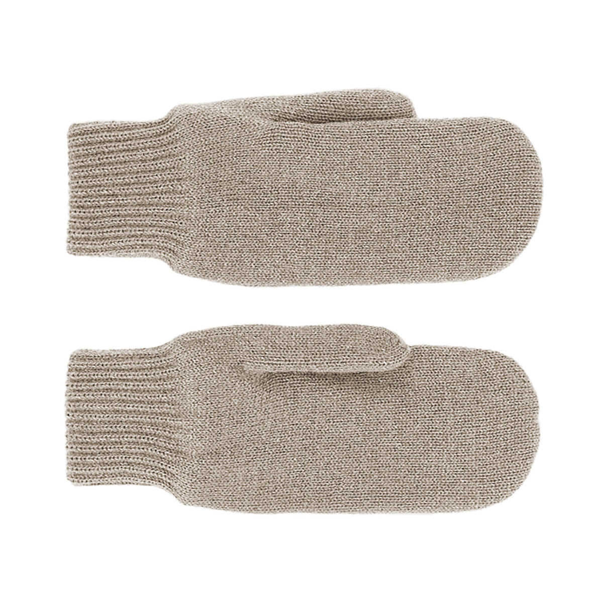 Fiebig Strickfäustling Flachstrick doppellagig Beige