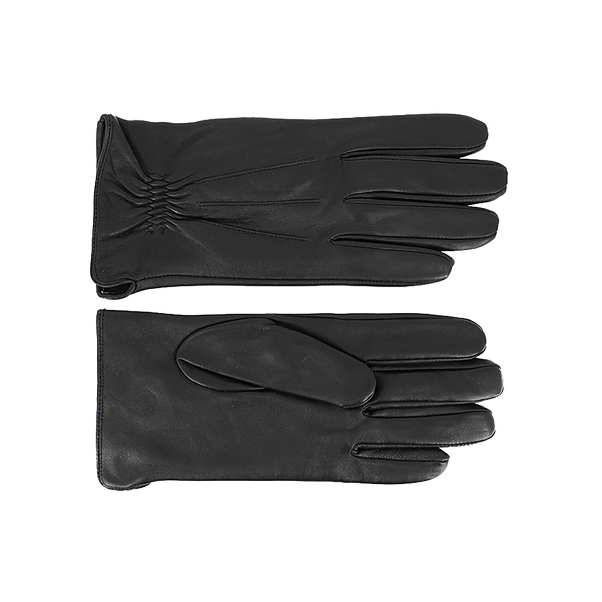 Fiebig Handschuhe Leder mit Gummiraffung Schwarz