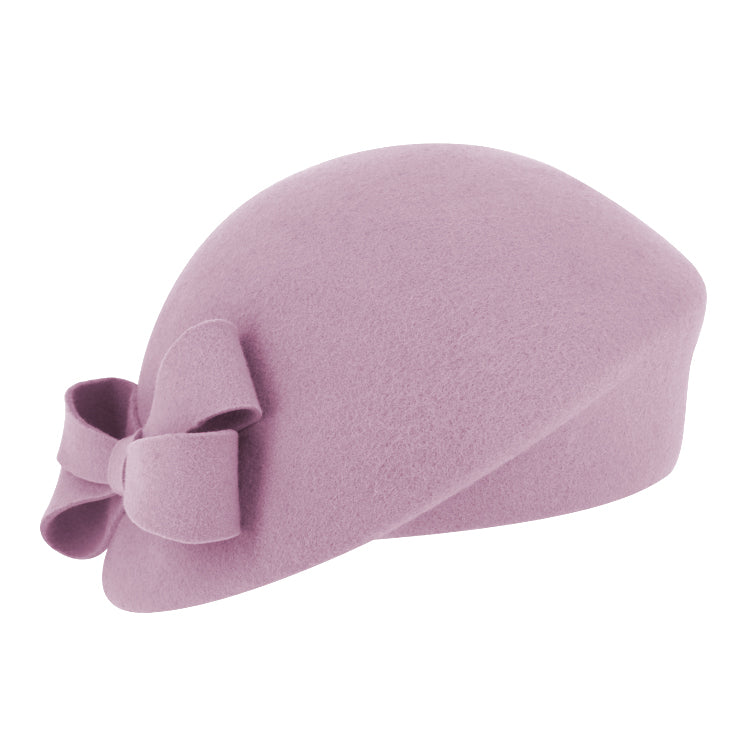 Fiebig Wollfilzhut Pillbox asymmetrisch uni – Flieder