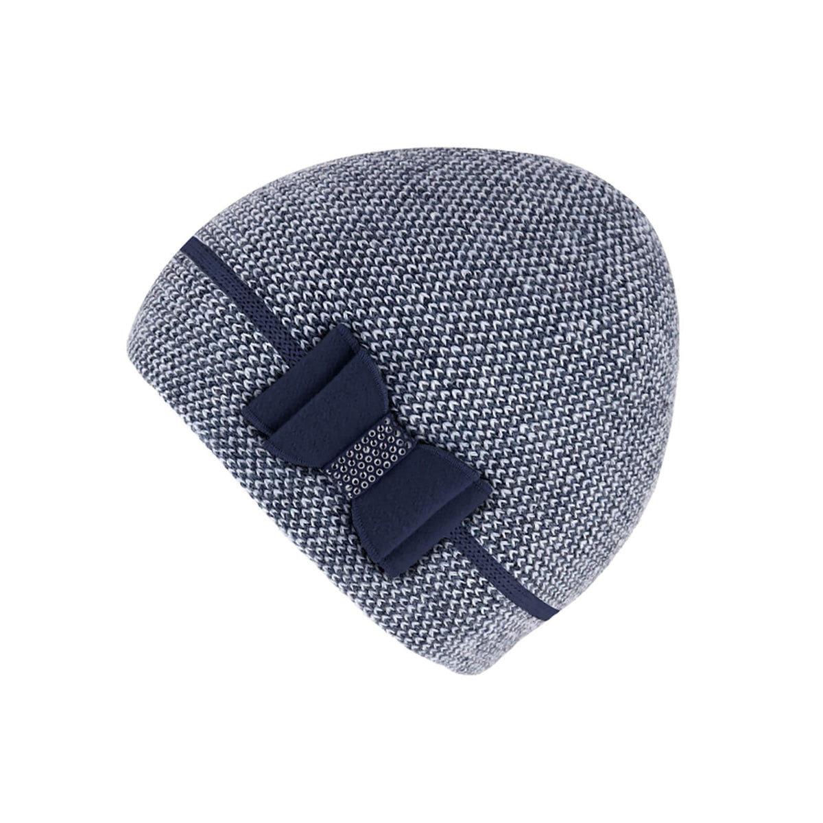 Fiebig Strickmütze Wolle melange mit Schleife