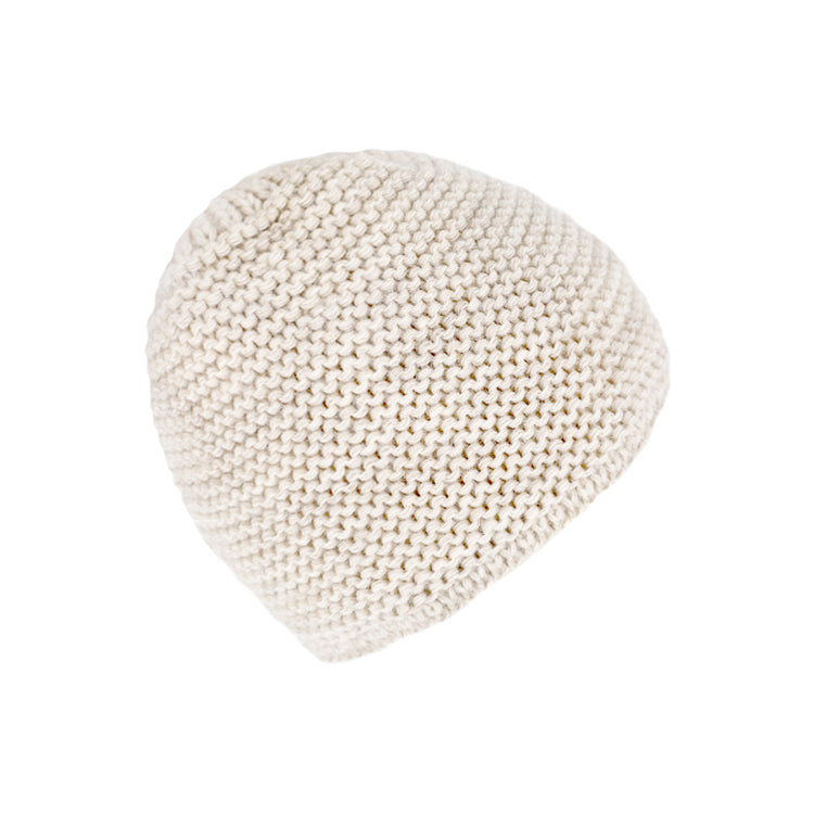 Fiebig Strickmütze Beanie Wolle uni Natur