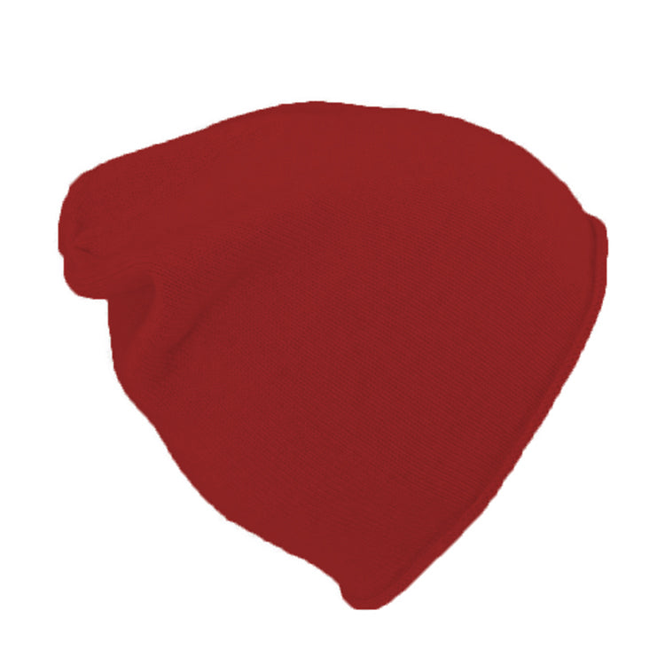 Fiebig Strick Beanie Kaschmir Rollrand uni – Rot